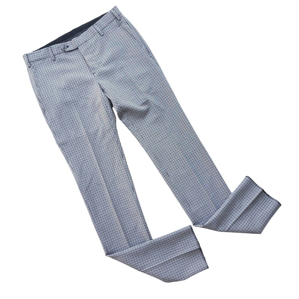 Valentino Men's Grigio Grey Plaid Wool Casual Dress Pants Size IT 44 / US 28